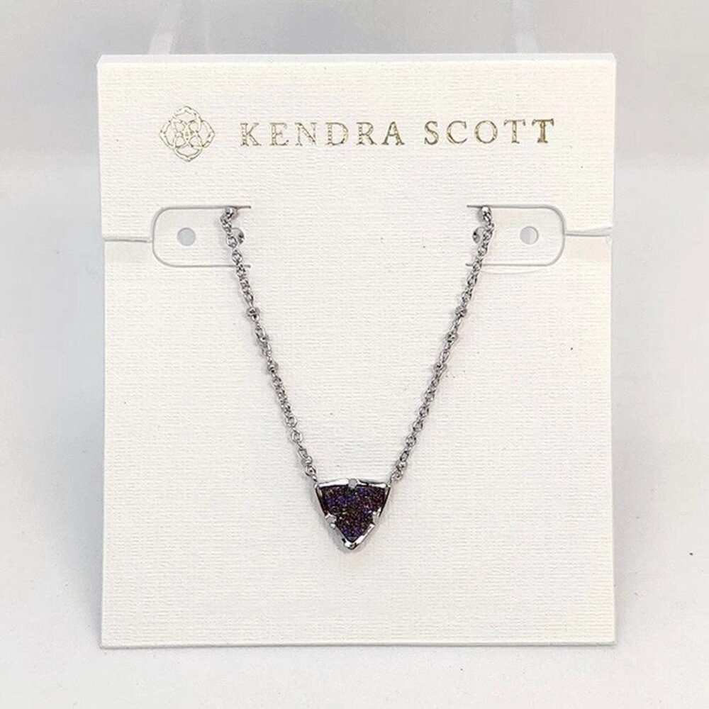 Kendra Scott Perry Pendant Silver Necklace In Multi-color Drusy